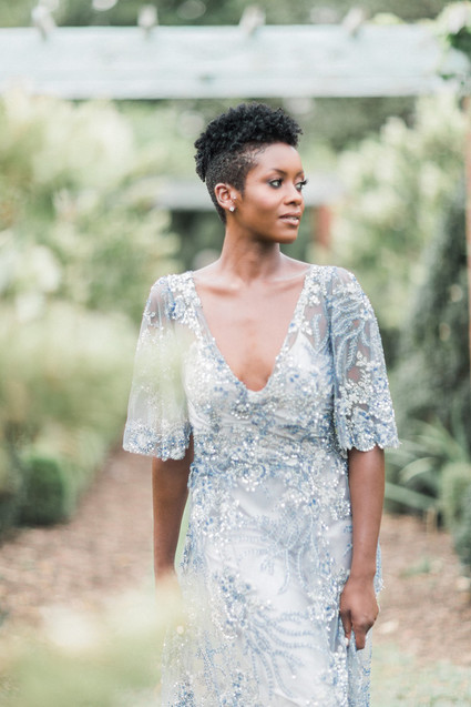 Blue wedding dress