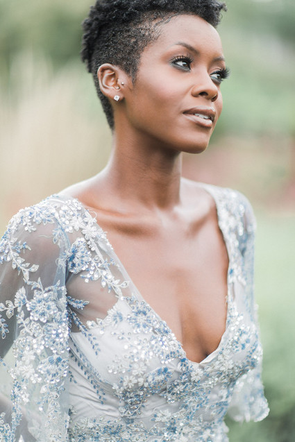 Blue wedding dress