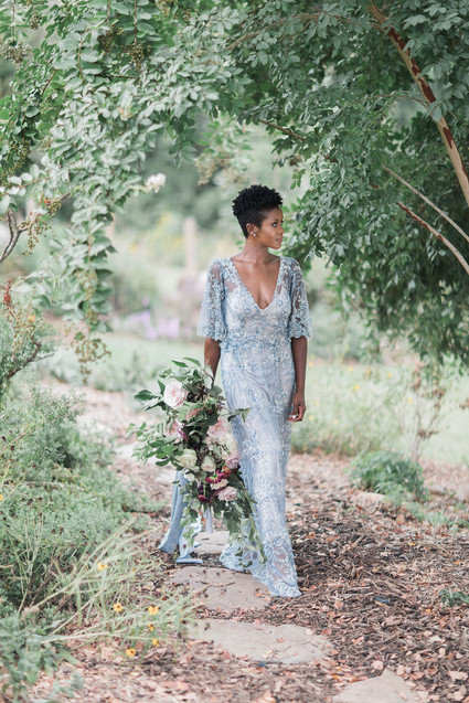 Blue wedding dress
