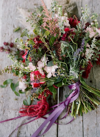 Plum bridal bouquet