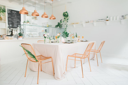 Modern bridal shower at a tea house