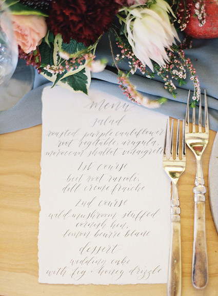 Wedding menu