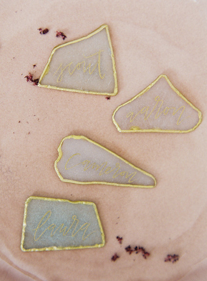 Agate wedding place cards