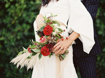 Red winter bridal bouquet Inspiration