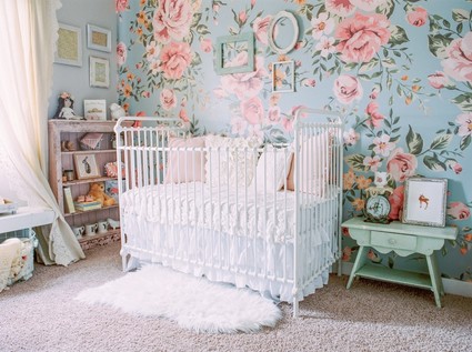Floral shabby chic vintage nursery