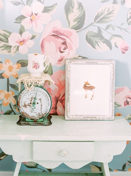 Floral shabby chic vintage nursery