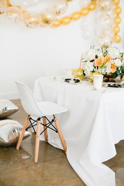 modern gold and white new years eve party