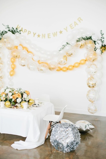 modern gold and white new years eve party