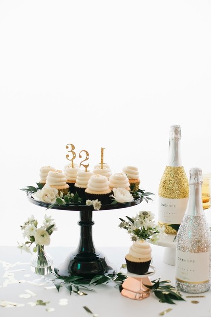 modern gold and white new years eve party Inspiration