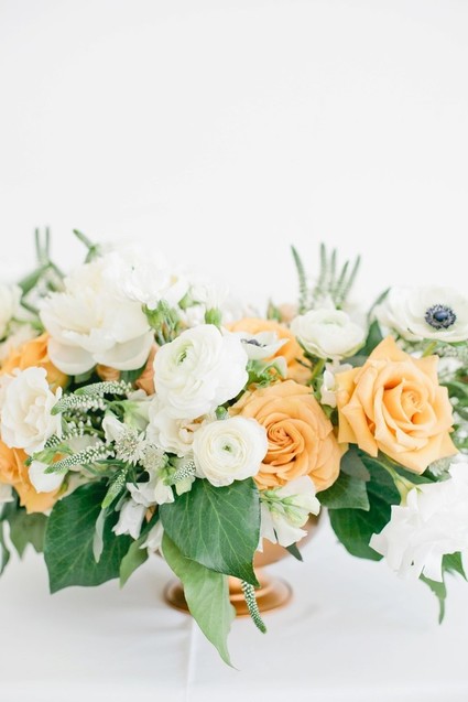 peach and white florals