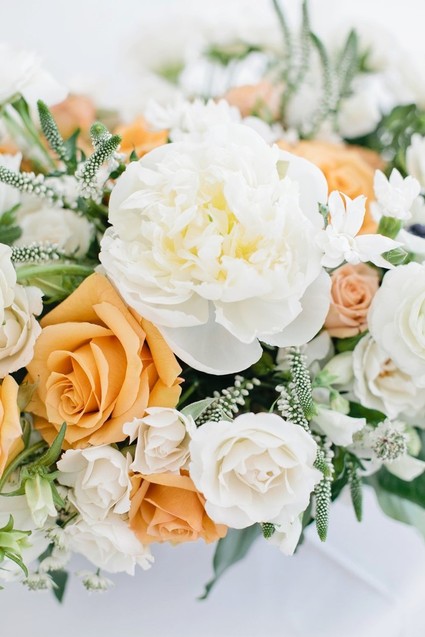 peach and white florals