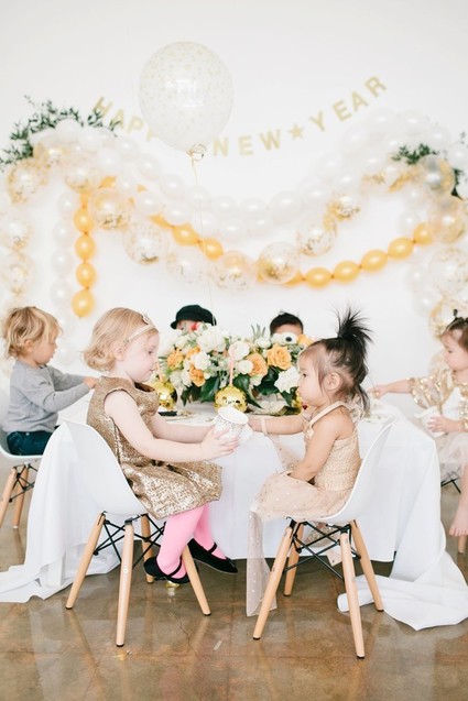 modern gold and white kids new years eve party