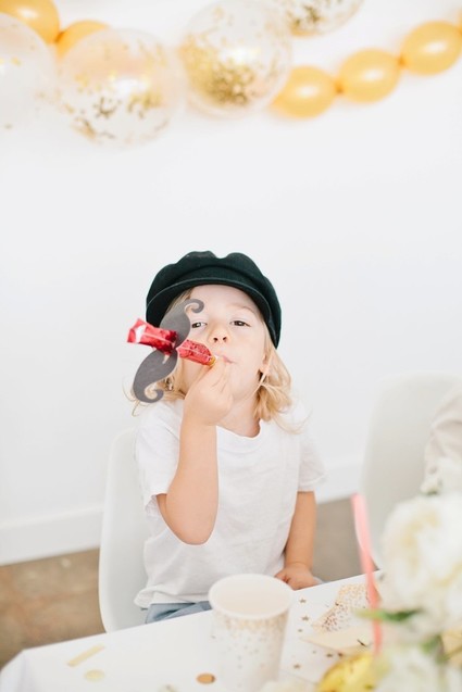 modern gold and white kids new years eve party