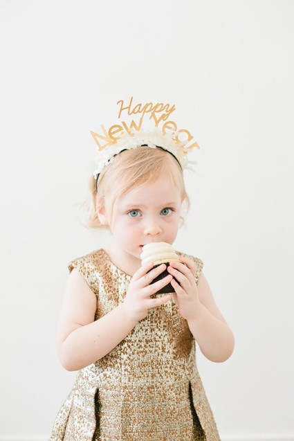 modern gold and white kids new years eve party