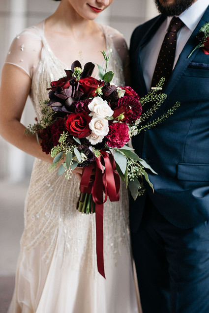 Red and white bouquet