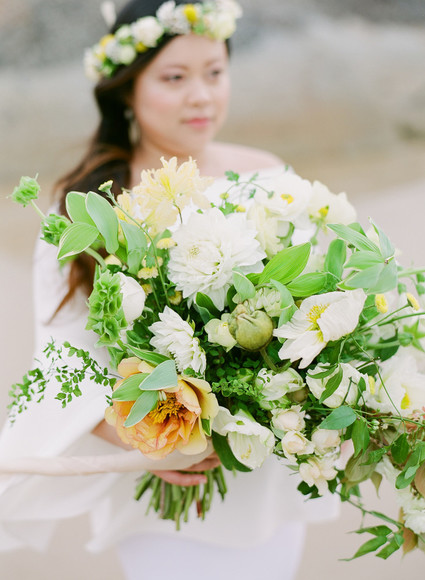 Floral coastal maternity photos