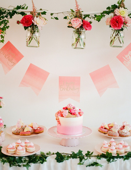 Ice cream and floral 1st birthday party