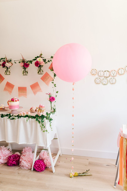 Ice cream and floral 1st birthday party