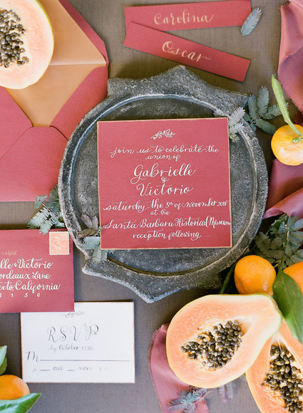 Tropical wedding invitations