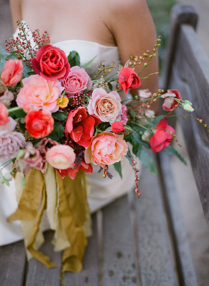 Red bridal bouquet