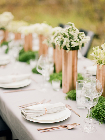 Copper floral vessels
