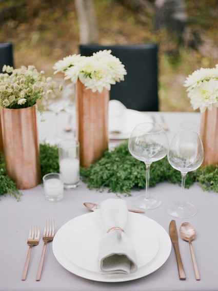 Copper floral vessels