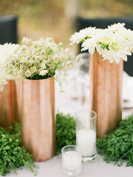 Copper floral vessels