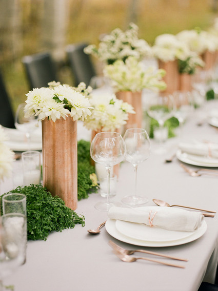 Copper floral vessels