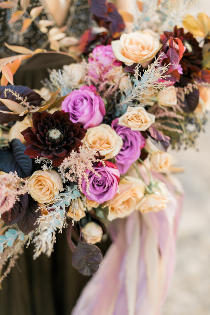 Purple and plum bridal bouquet