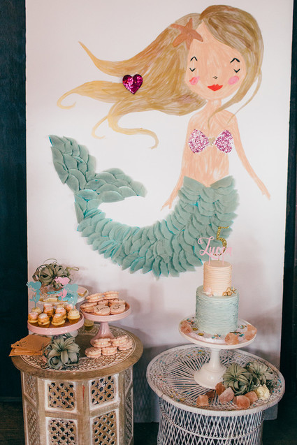 Mermaid 5th birthday party for Lucca Valentine