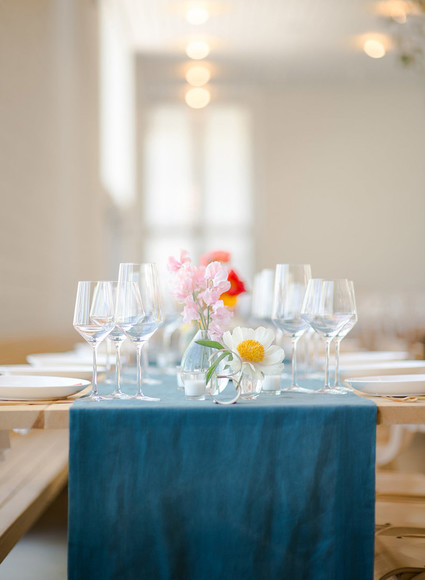 Indigo table runner