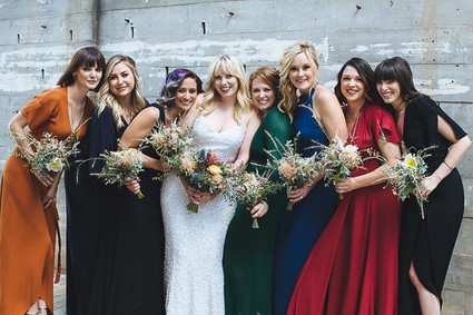 Colorful bridesmaids dresses