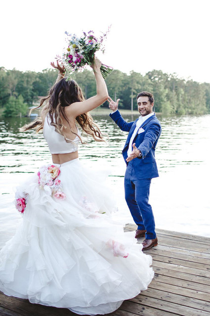 boho lakeside wedding