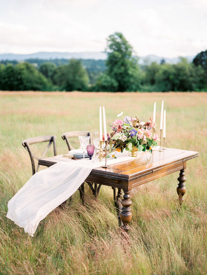 Wine country wedding reception