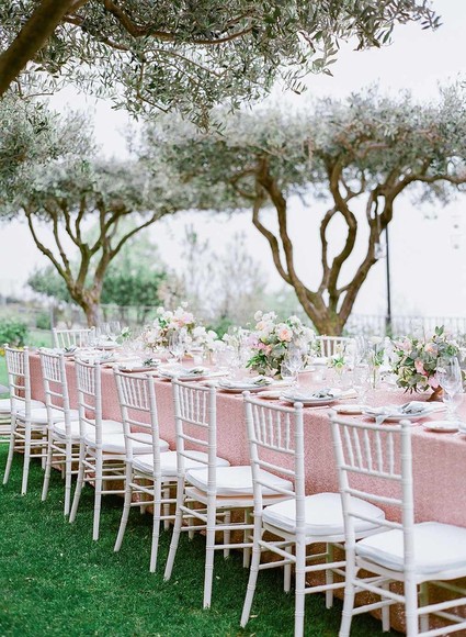 Romantic garden wedding reception