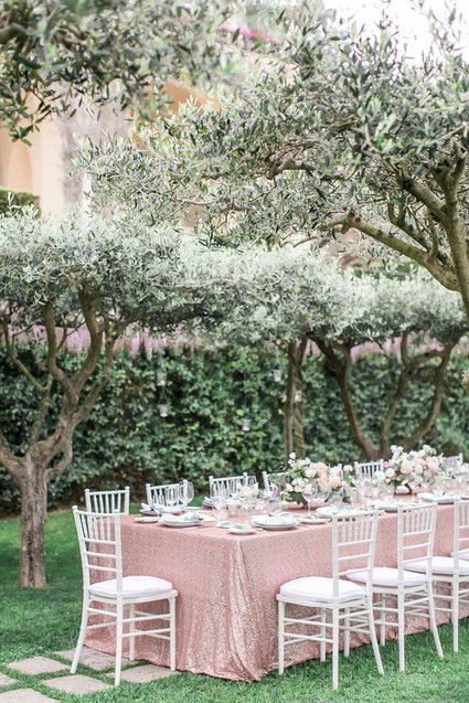 Romantic garden wedding reception