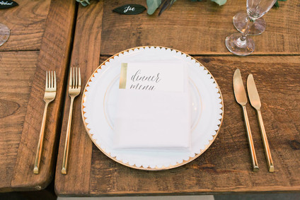 Romantic gold place setting