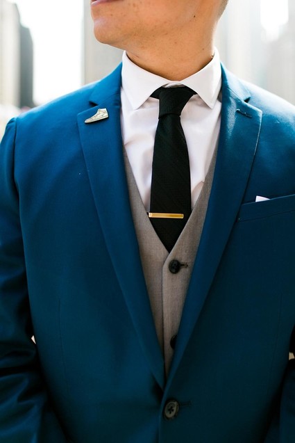 Navy groom's suit