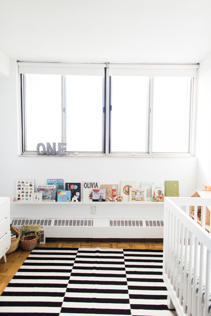 Modern wood and white nursery