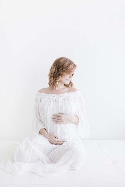 White studio maternity photos