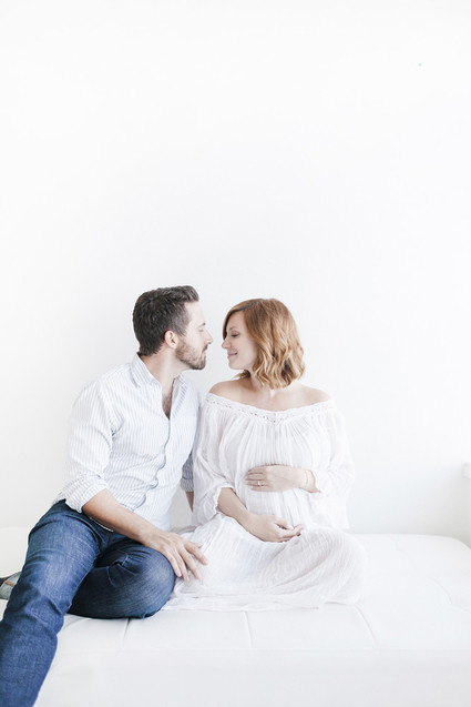 White studio maternity photos
