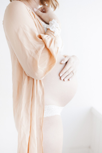 White studio maternity photos