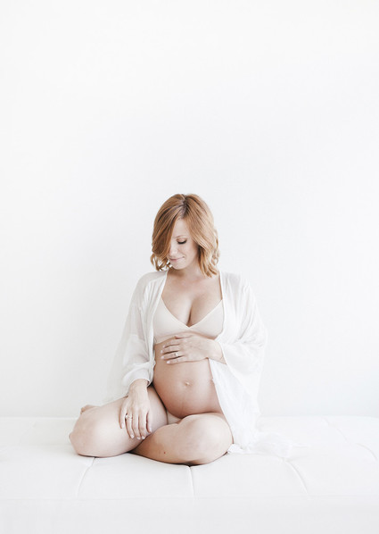 Natural studio maternity photos