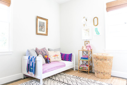 vintage modern beachy girl's room