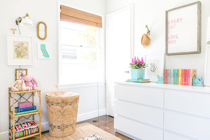 vintage modern beachy girl's room