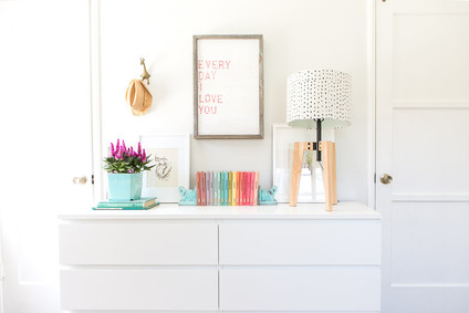 vintage modern beachy girl's room