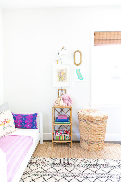 vintage modern beachy girl's room
