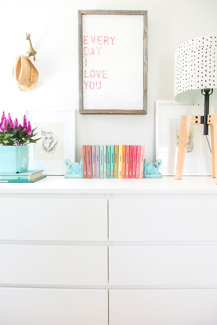 vintage modern beachy girl's room