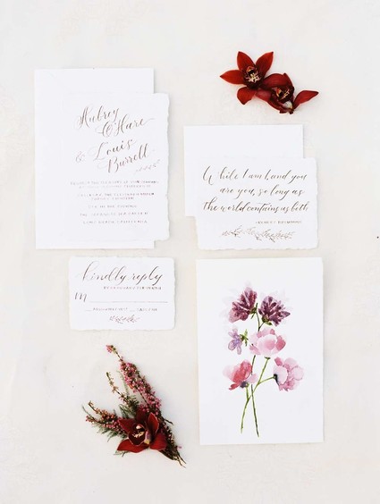 Burgundy wedding invitations