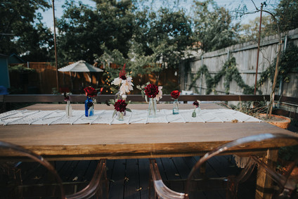Backyard wedding table
